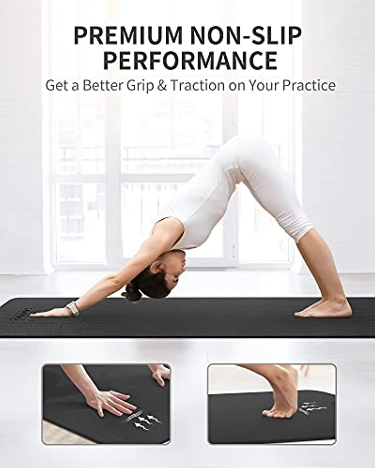 CAMBIVO Non Slip Yoga Mat for Women and Men, Eco Friendly TPE Exercise Fitness Mat for Yoga, Home Workout, Pilates, Stretching, Floor Exercises (68" x 24" x 6 mm Thick)