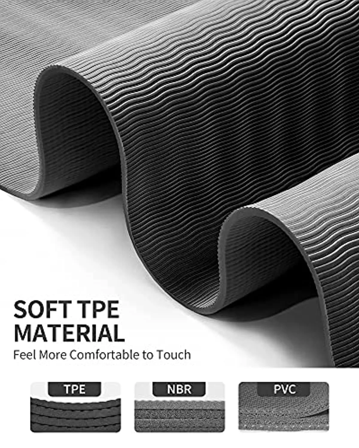 CAMBIVO Non Slip Yoga Mat for Women and Men, Eco Friendly TPE Exercise Fitness Mat for Yoga, Home Workout, Pilates, Stretching, Floor Exercises (68" x 24" x 6 mm Thick)