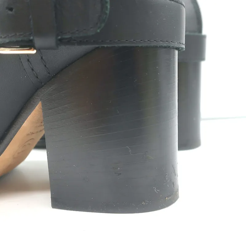 Chanel 18A Pearl & Chain-Embellished Ankle Boots Black Leather Size 35.5