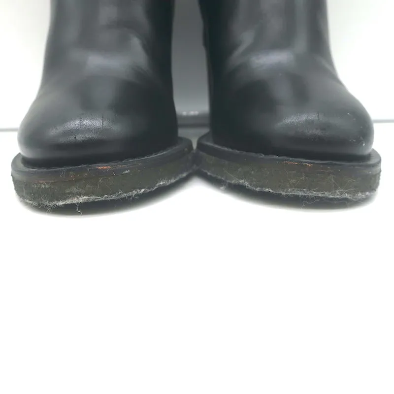 Chanel 18K CC Turn Lock Ankle Boots Black Leather Size 35.5