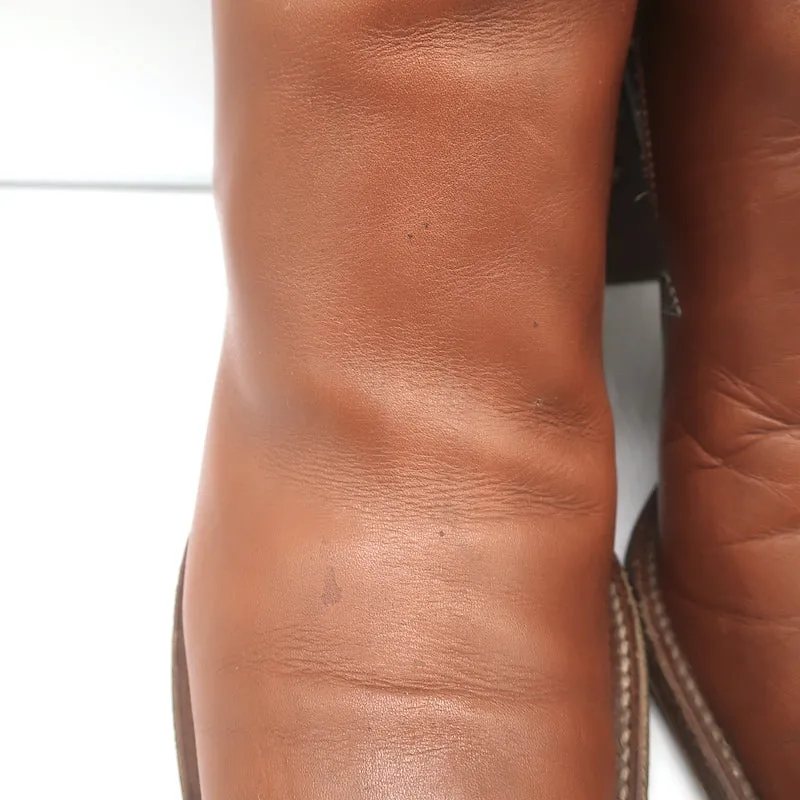 Chloe Ankle Strap Ankle Boots Brown Leather Size 41