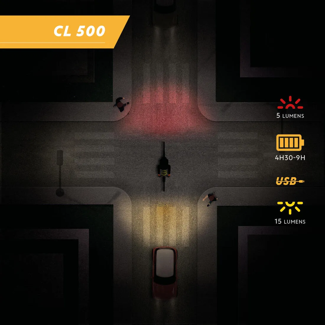 CL 500 Front or Rear LED USB Bike Light