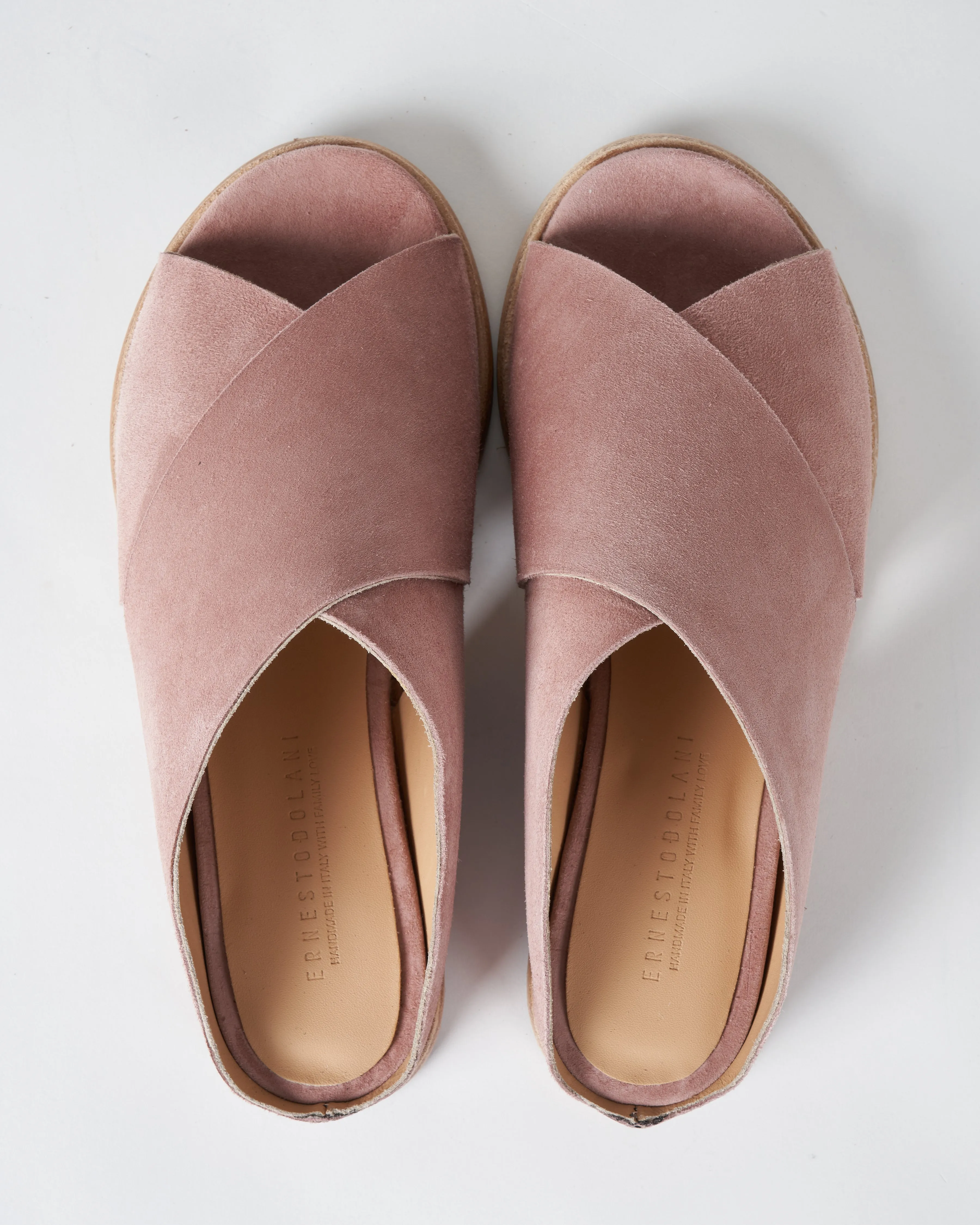 crossover flat sandal - camoscio antic