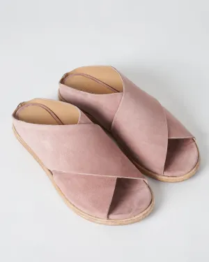 crossover flat sandal - camoscio antic