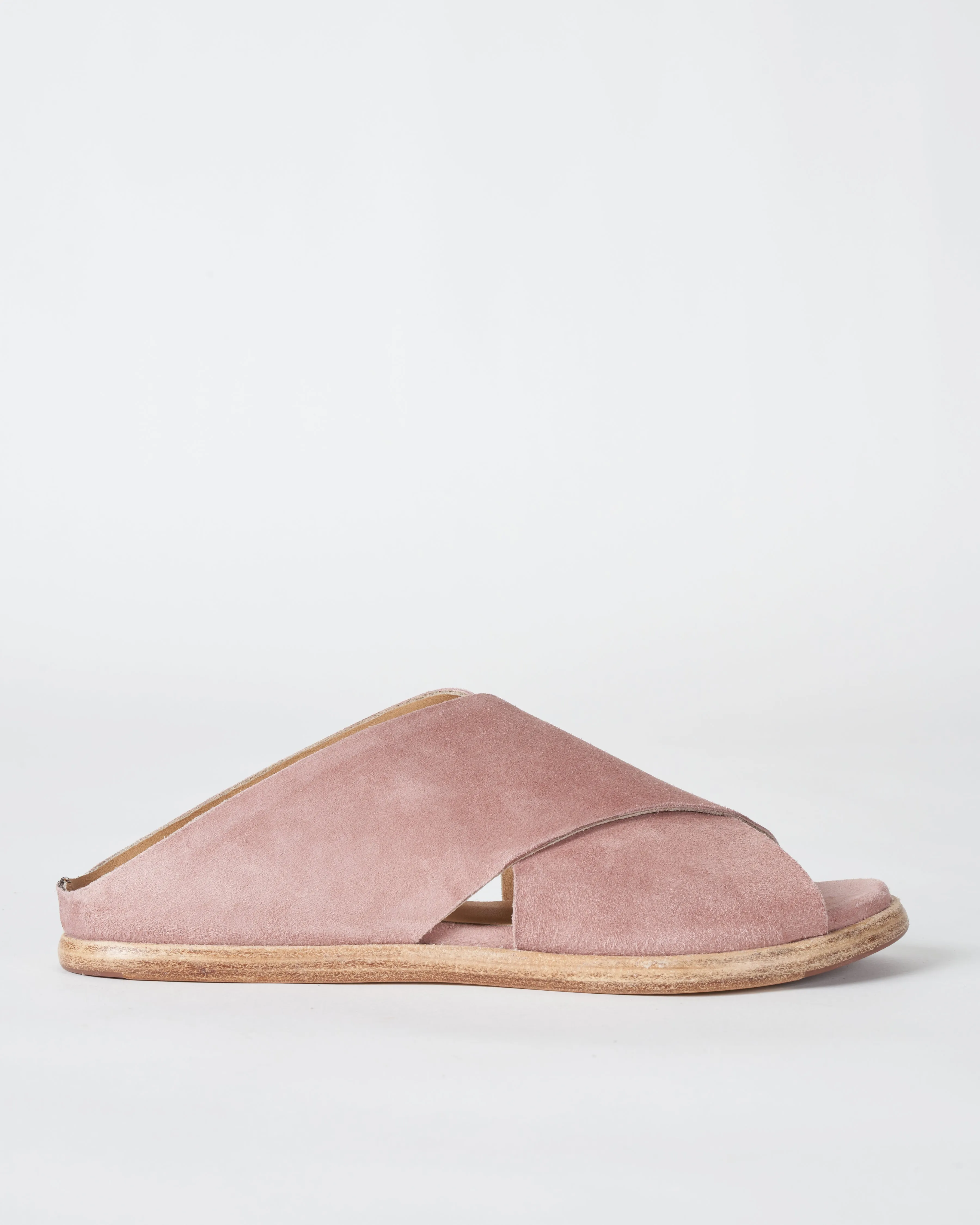 crossover flat sandal - camoscio antic