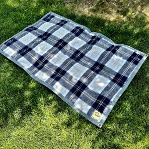 Extra Large 18 oz Charcoal Waxed Canvas and 100% Tartan Wool Lined Bushcraft Ground Cloth