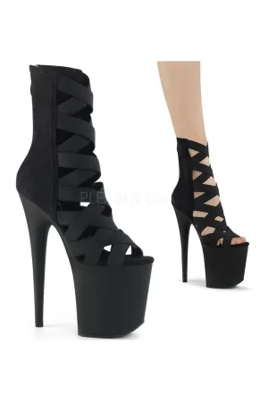 FLAMINGO-800-24 Platform Sandal | Black Lycra