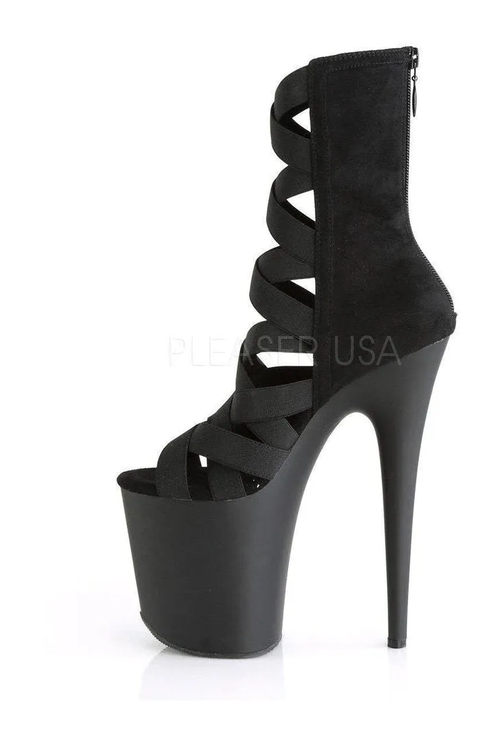 FLAMINGO-800-24 Platform Sandal | Black Lycra
