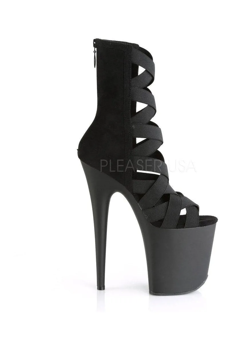 FLAMINGO-800-24 Platform Sandal | Black Lycra
