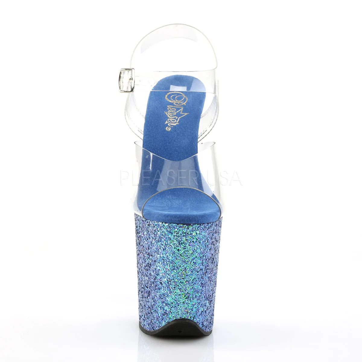 FLAMINGO-808LG  Clear/Blue Multi Glitter