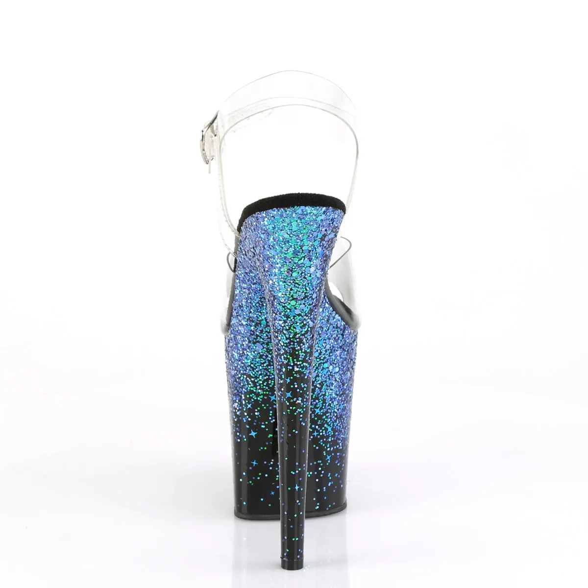 FLAMINGO-808SS  Clear/Black-Blue Multi Glitter
