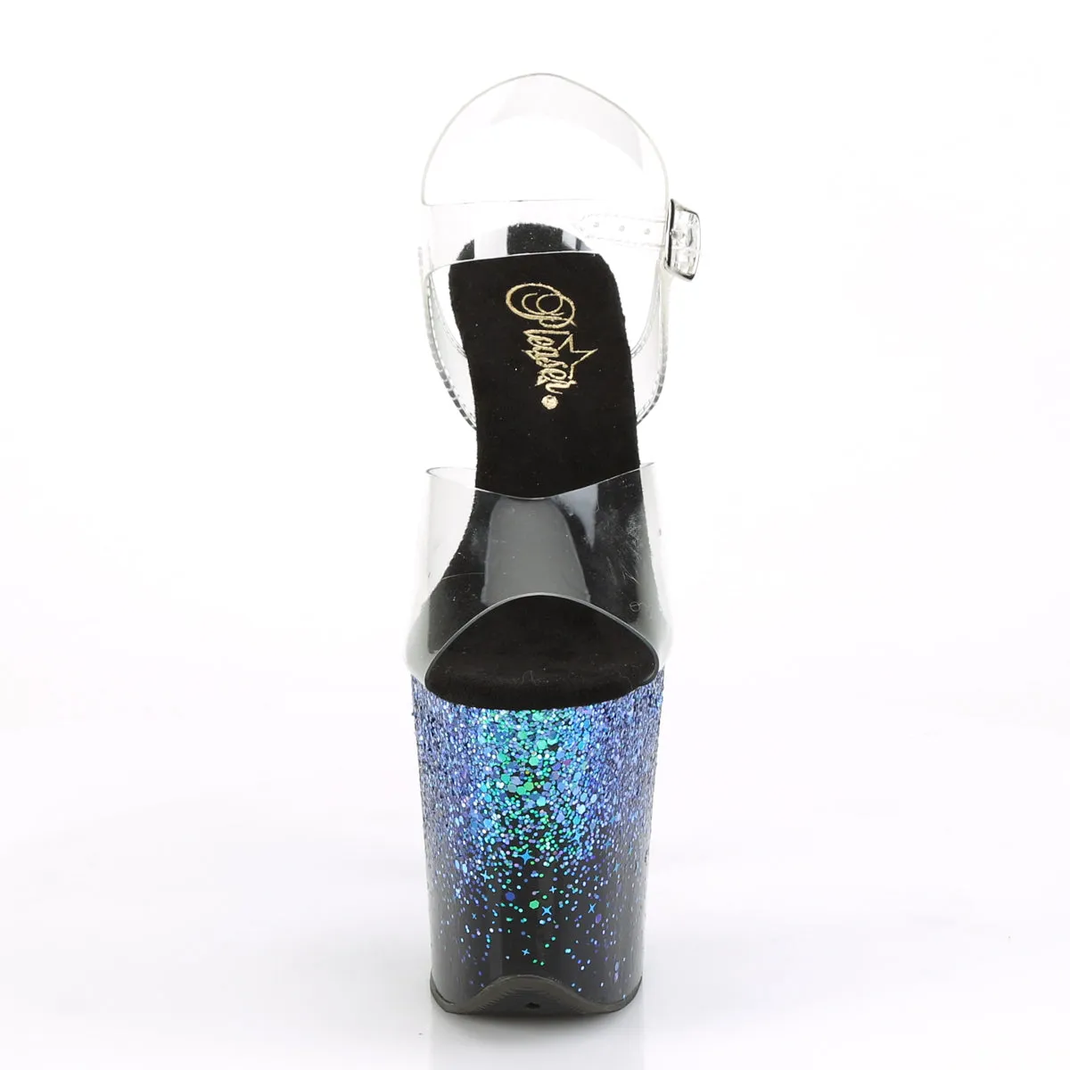 FLAMINGO-808SS  Clear/Black-Blue Multi Glitter