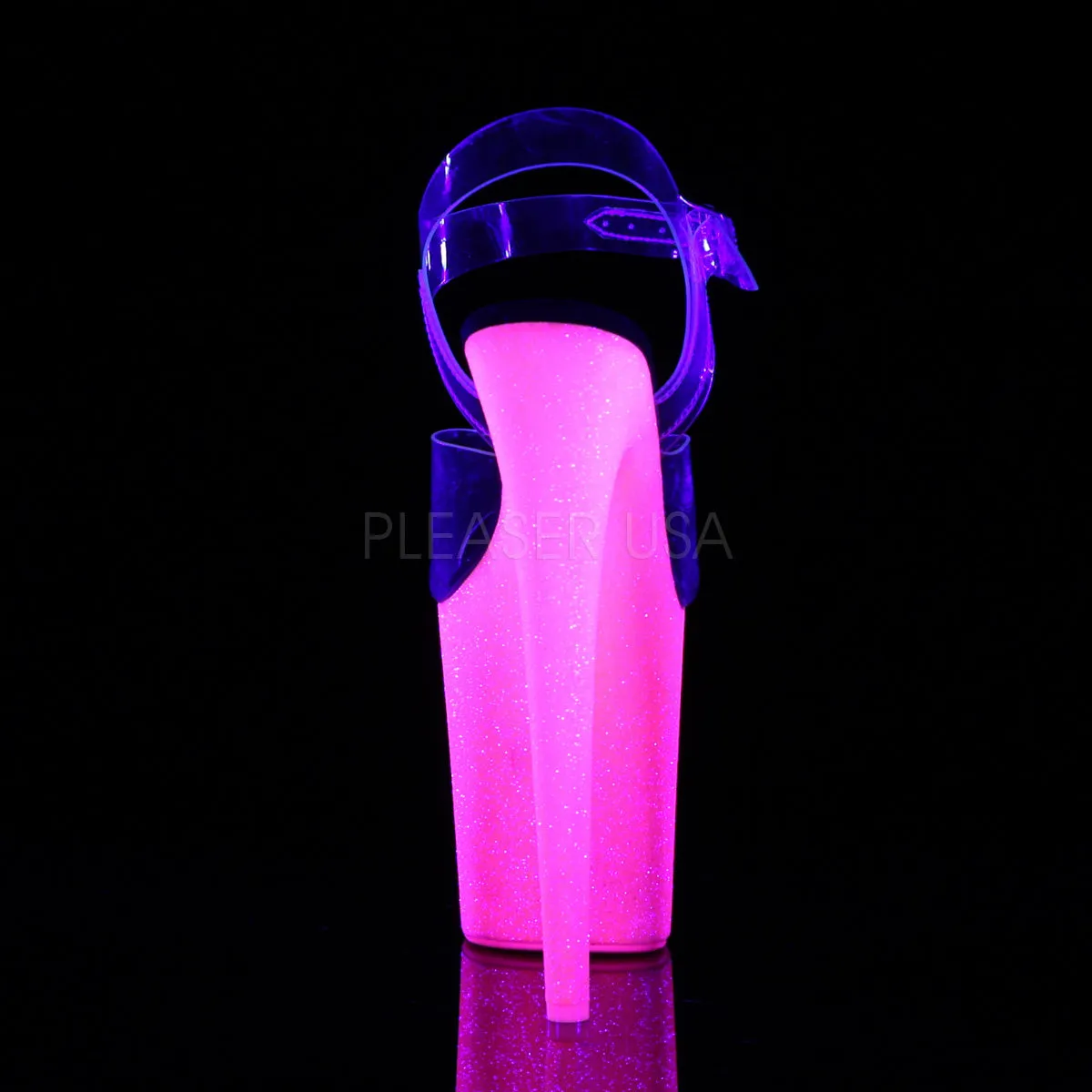 FLAMINGO-808UVG  Clear/Neon Hot Pink Glitter