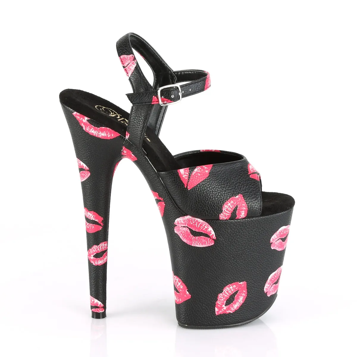 FLAMINGO-809 KISSES  Black Faux Leather/Black Faux Leather