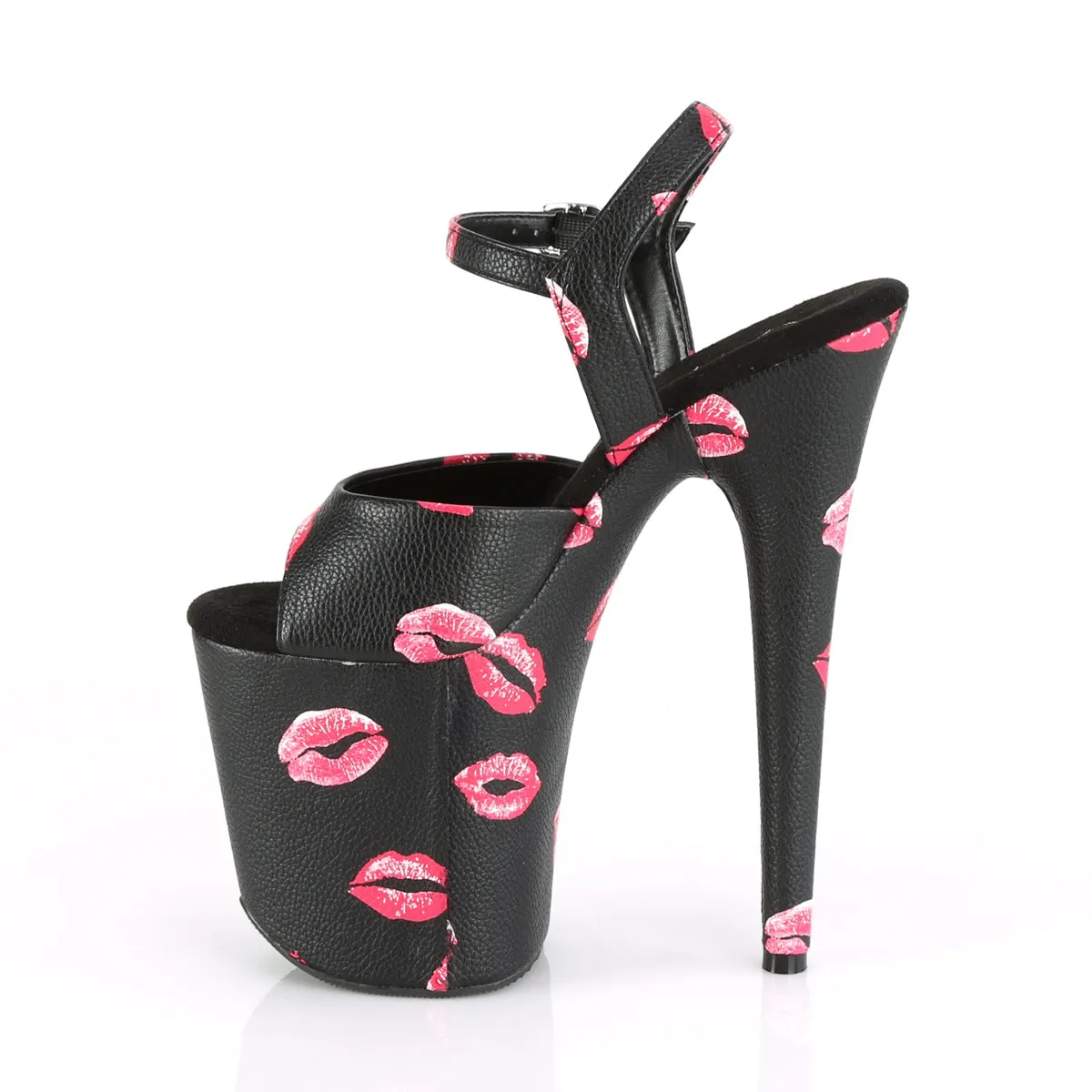 FLAMINGO-809 KISSES  Black Faux Leather/Black Faux Leather
