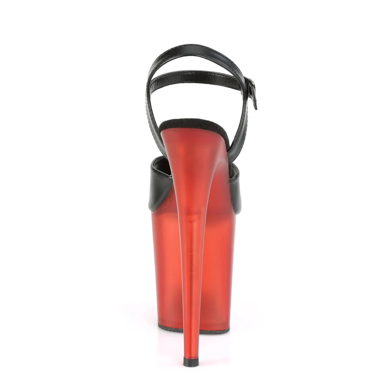 FLAMINGO-809T  Black Faux Leather/Frosted Red