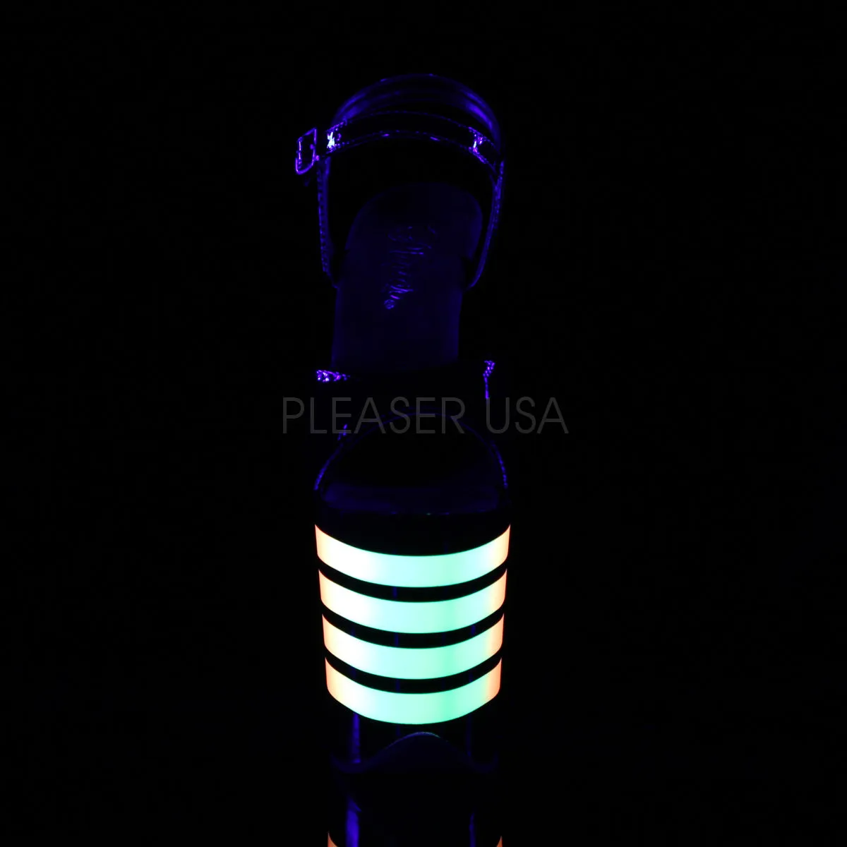 FLAMINGO-809UVLN  Black Patent/Black-Neon Lines