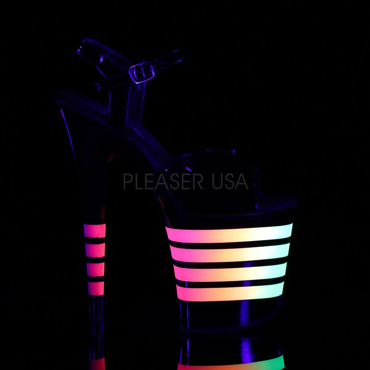 FLAMINGO-809UVLN  Black Patent/Black-Neon Lines