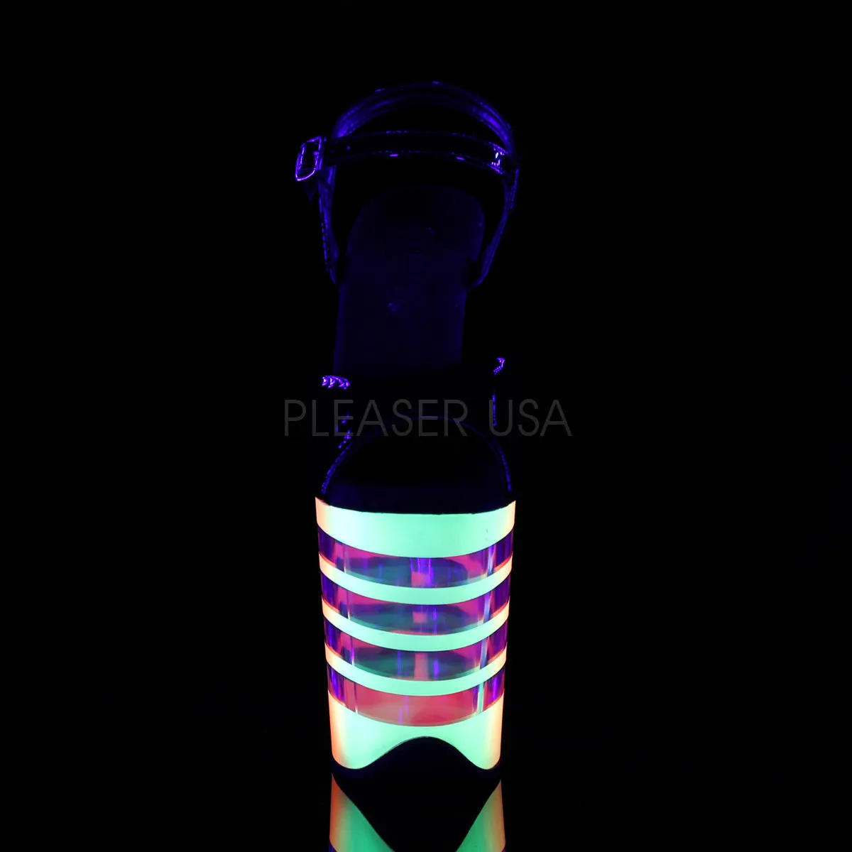 FLAMINGO-809UVLN  Black Patent/Neon Multi
