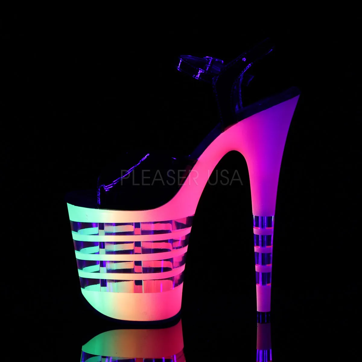 FLAMINGO-809UVLN  Black Patent/Neon Multi