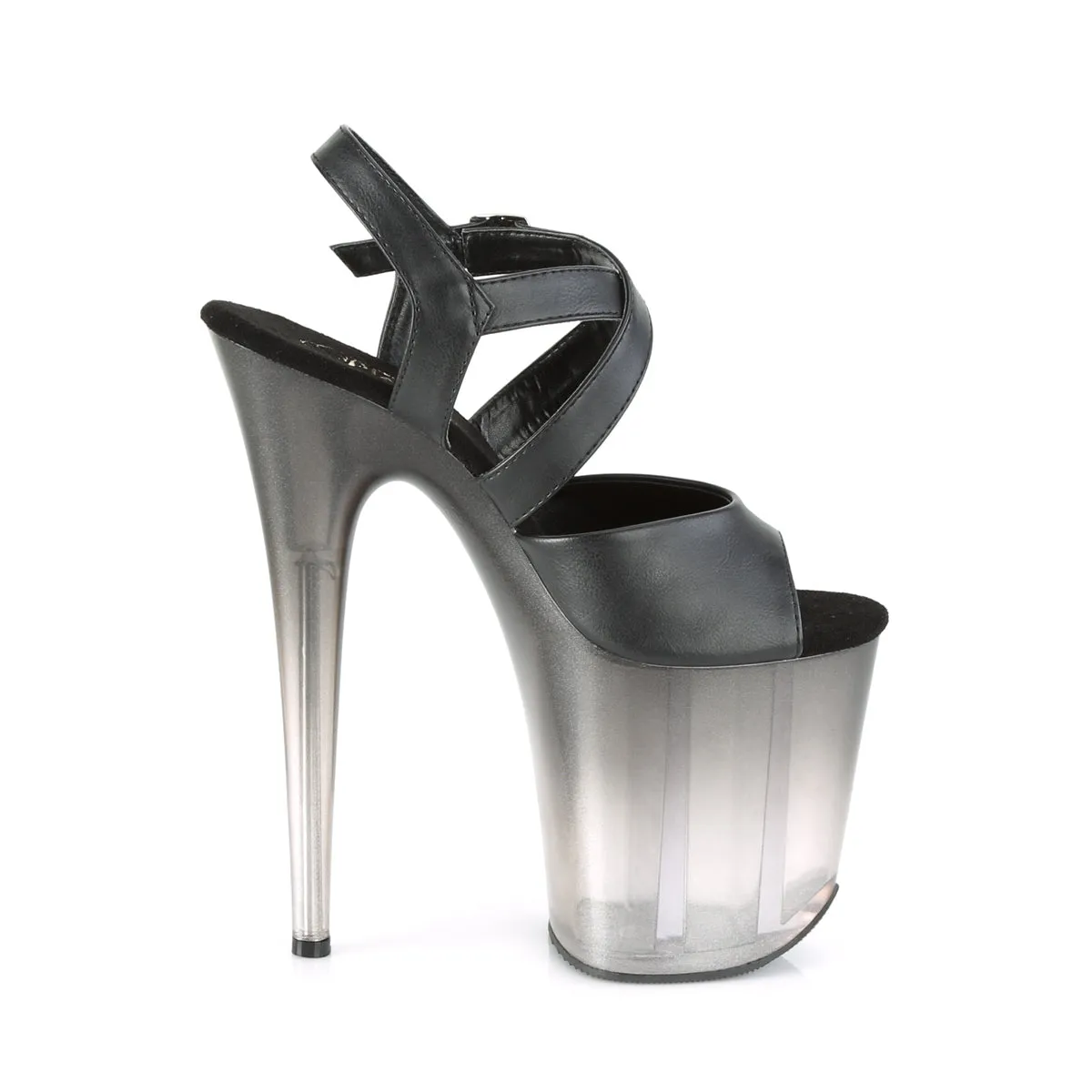 FLAMINGO-822T  Black Faux Leather/Faded Black