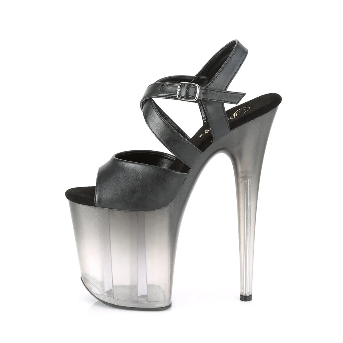 FLAMINGO-822T  Black Faux Leather/Faded Black