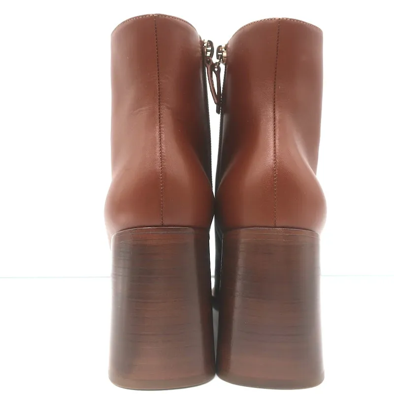 Gabriela Hearst Ava Ankle Boots Brown Leather Size 36.5