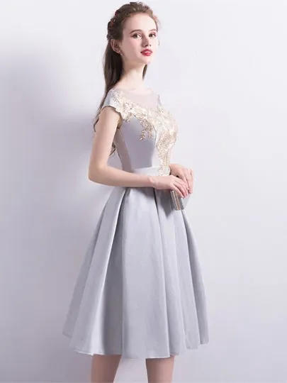 Gary Sashes Cap Sleeves Bateau Homecoming Dress