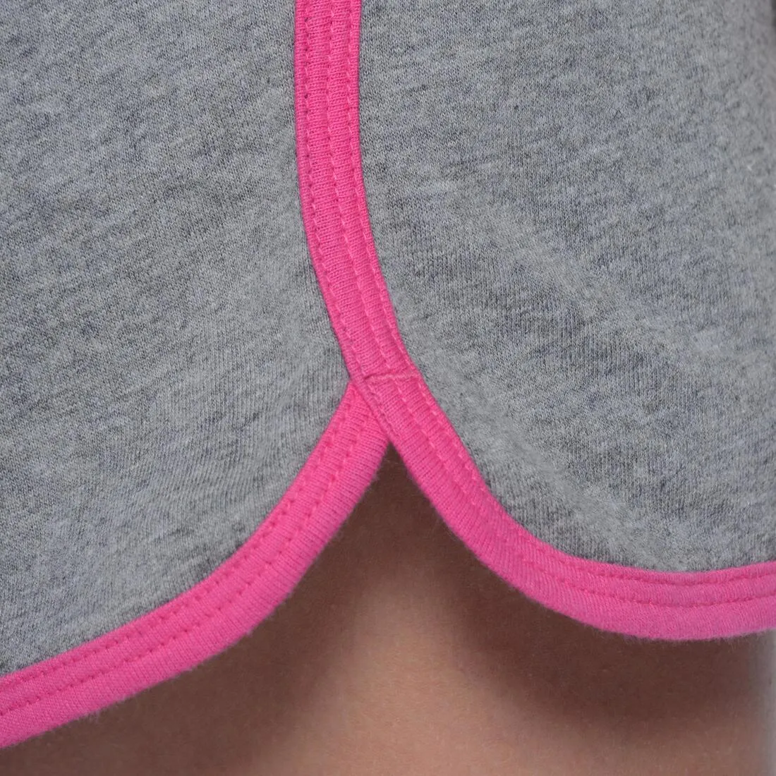 Girls' Gym Shorts - Grey/Pink