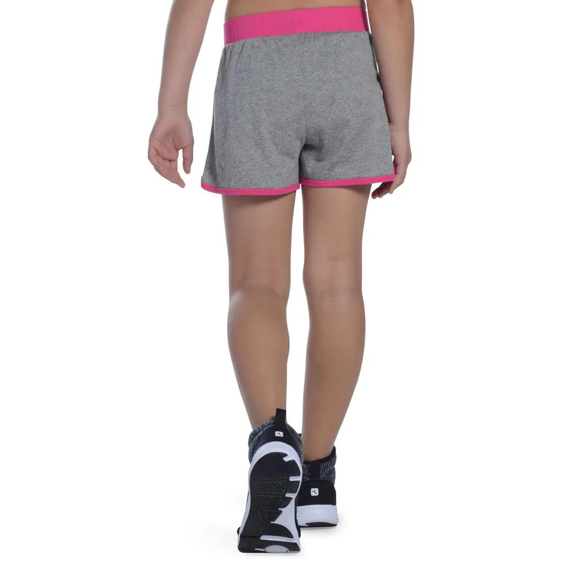 Girls' Gym Shorts - Grey/Pink