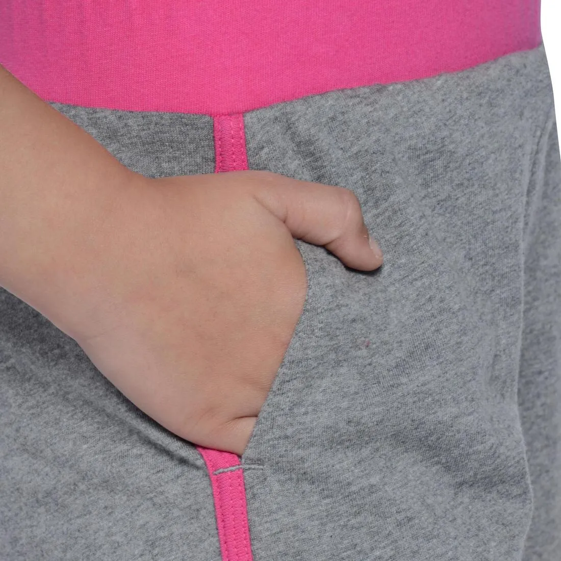 Girls' Gym Shorts - Grey/Pink