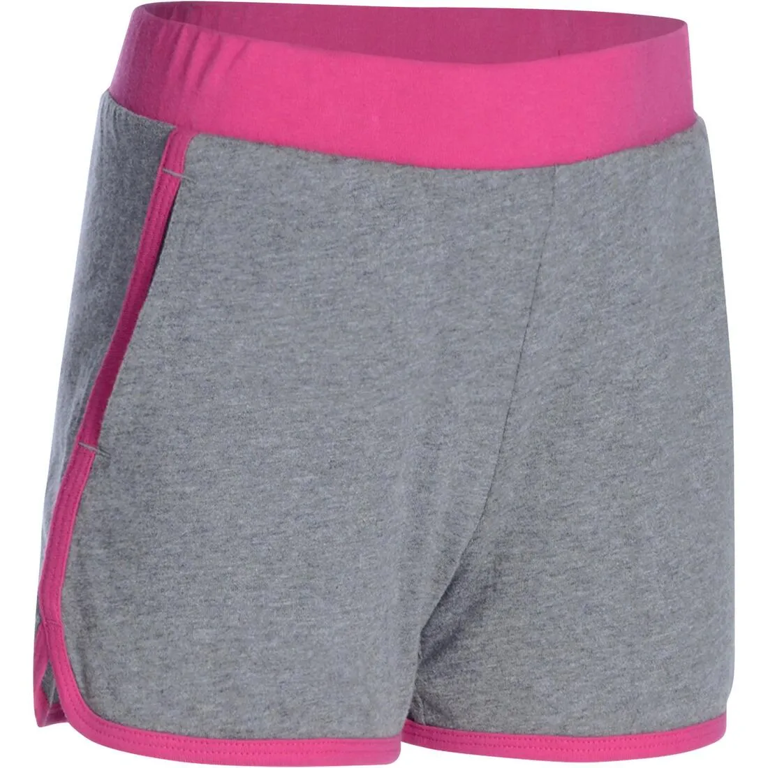 Girls' Gym Shorts - Grey/Pink