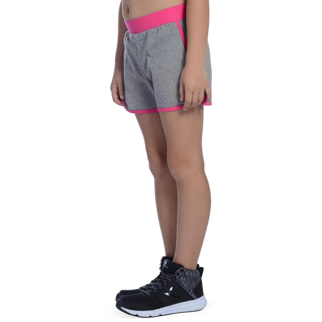 Girls' Gym Shorts - Grey/Pink