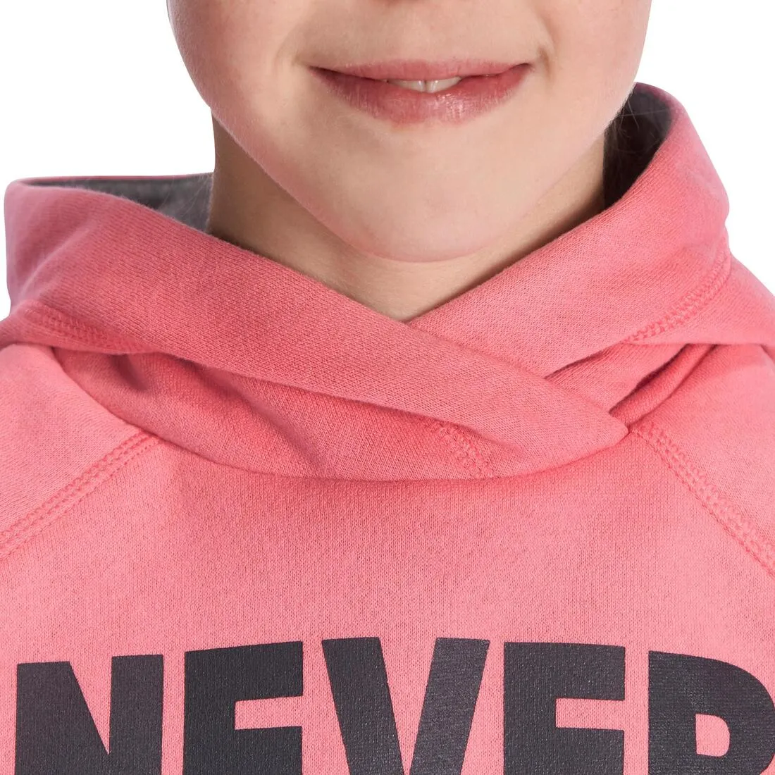 Girls' Warm Zip-Up Hooded Gym Sweatshirt Print