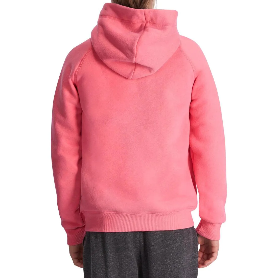 Girls' Warm Zip-Up Hooded Gym Sweatshirt Print