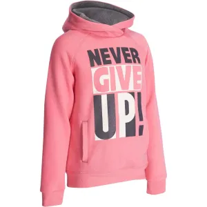 Girls' Warm Zip-Up Hooded Gym Sweatshirt Print