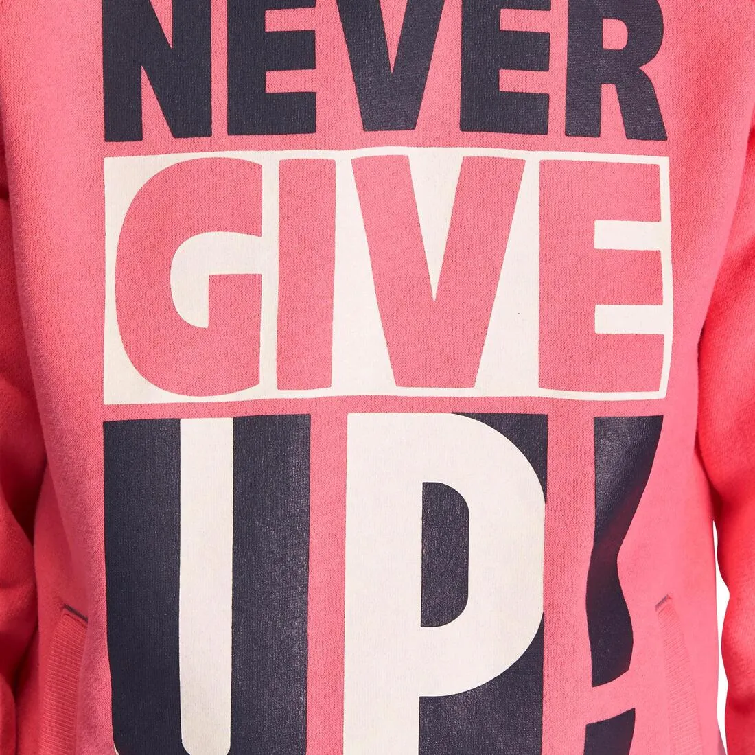 Girls' Warm Zip-Up Hooded Gym Sweatshirt Print