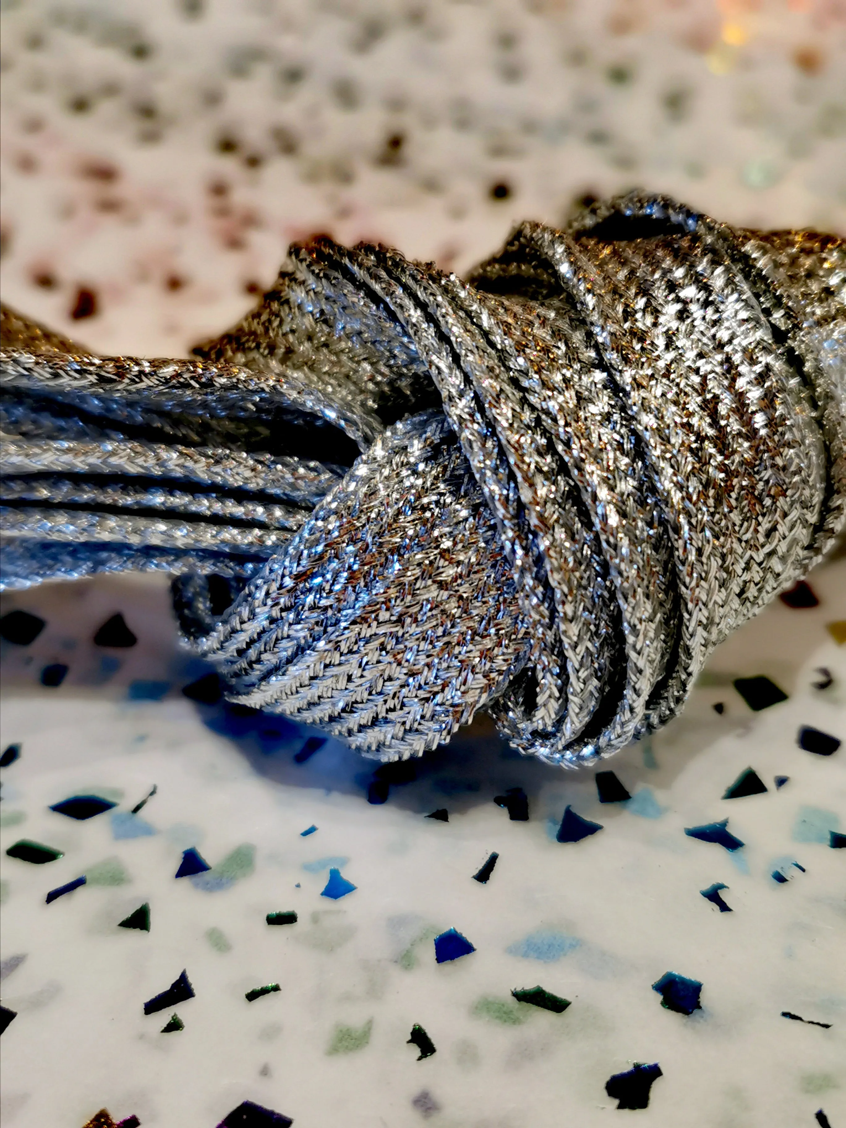 Glitter metallic shoelaces