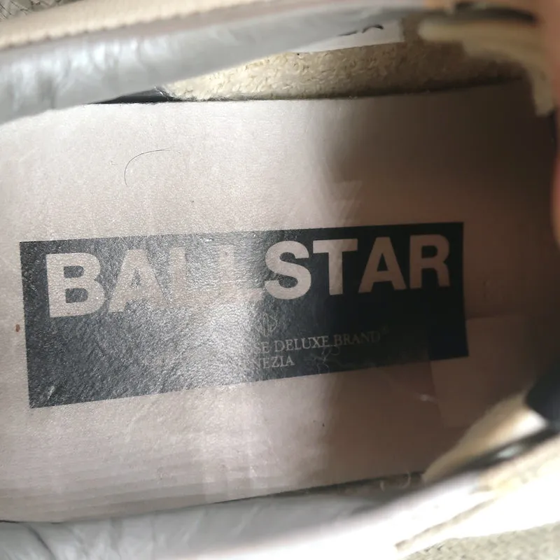 Golden Goose Ballstar Glitter Star Sneakers White Leather Size 38