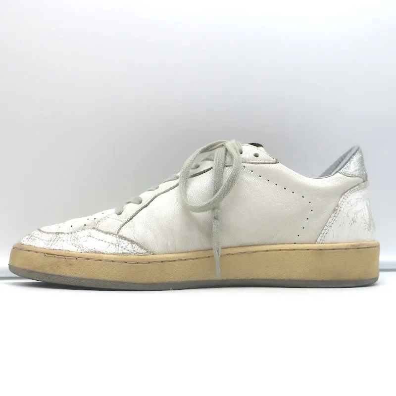 Golden Goose Ballstar Glitter Star Sneakers White Leather Size 38