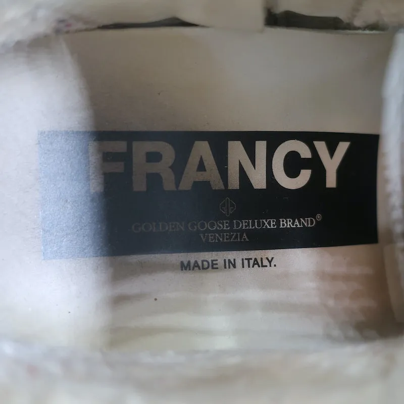 Golden Goose Francy Sequin High-Top Sneakers Silver Size 38