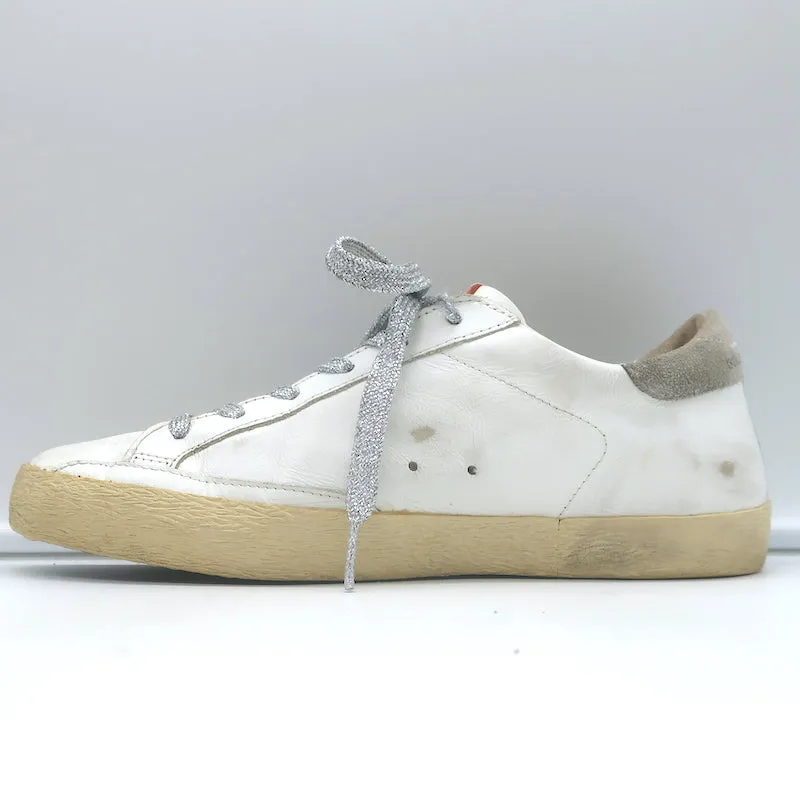 Golden Goose Superstar Denim Star Sneakers White Leather Size 38
