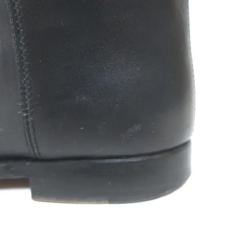 Hermes Jumping Boots Black Leather Size 39 Flat Riding Boots