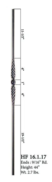 HF 16.1.17 Single Feather Round Iron Baluster