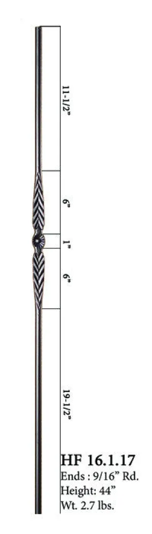 HF 16.1.17 Single Feather Round Iron Baluster