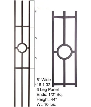 HF 16.1.32-T Single Ring 3 Legged Hollow Iron Panel