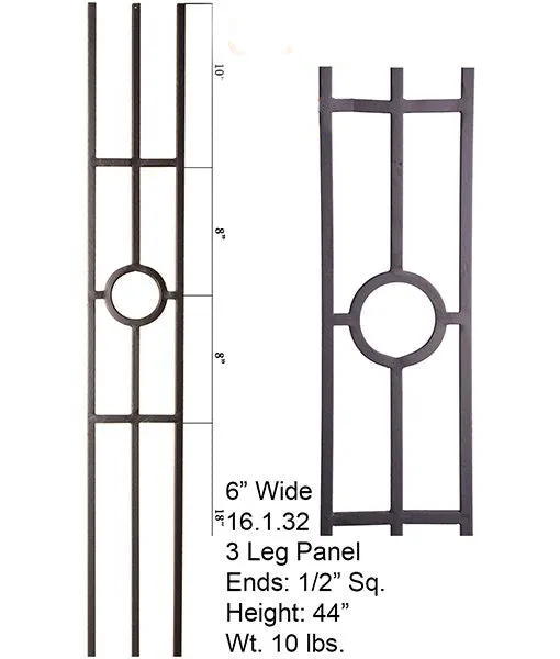 HF 16.1.32-T Single Ring 3 Legged Hollow Iron Panel