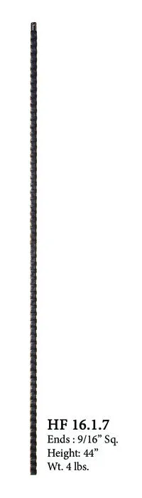 HF 16.1.7 Plain Square Face Hammered Iron Baluster