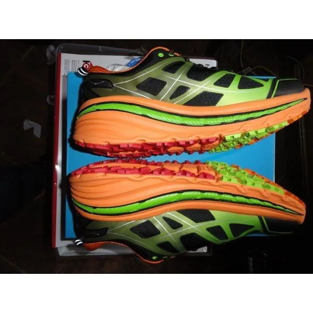 Hoka One One Mens Stinson 3 ATR Shoes 1008326 Bright Green / Persimmon 12.5