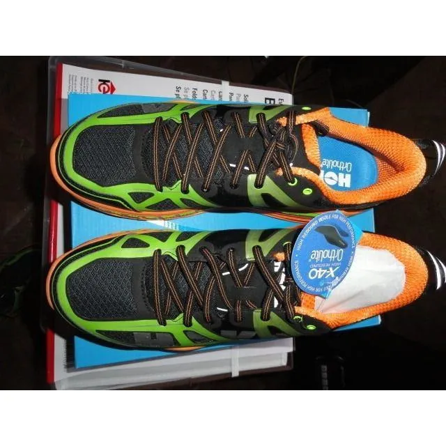 Hoka One One Mens Stinson 3 ATR Shoes 1008326 Bright Green / Persimmon 12.5